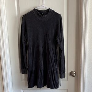 Wild Fable Black Ribbed Crewneck Sweatshirt dress size XS